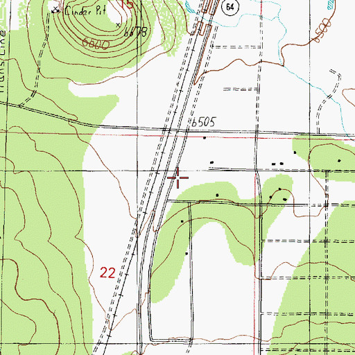 Topographic Map of Red Lake Fire Department, AZ