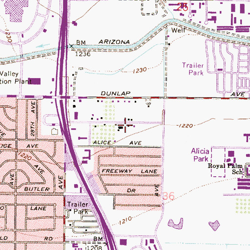 Topographic Map of Phoenix Fire Department Station 60, AZ