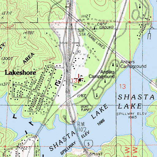 Topographic Map of Smithson School, CA