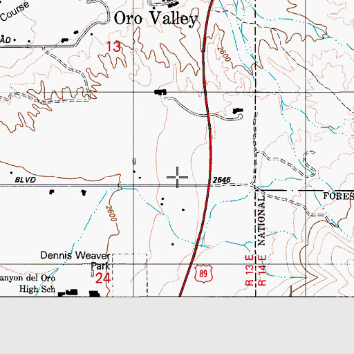 Topographic Map of Golder Ranch Fire District Station 377, AZ