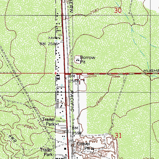Topographic Map of Rural - Metro Fire Department Station 81, AZ