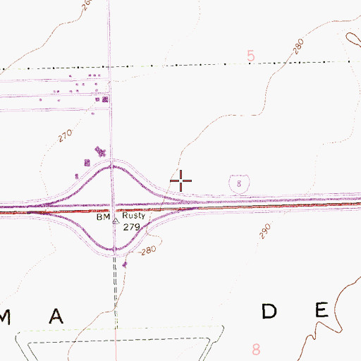 Topographic Map of Rural / Metro Fire Department Station 2, AZ