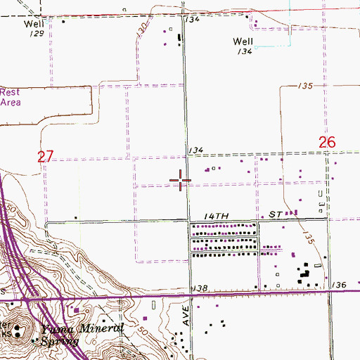 Topographic Map of Rural / Metro Fire Department Station 9, AZ