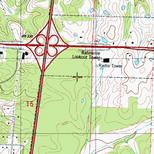 Topographic Map of Tri - Lakes Medical Center, MS