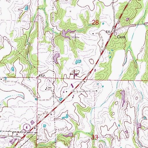 Topographic Map of Alliance Healthcare System Hospital, MS