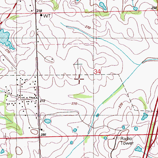 Topographic Map of Madison River Oaks Medical Center, MS