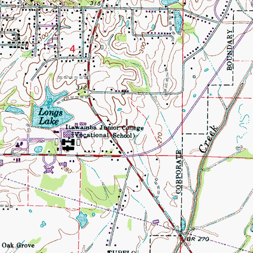 Topographic Map of North Mississippi State Hospital, MS