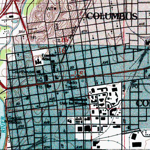 Topographic Map of Cady Hill Residential Treatment Center, MS