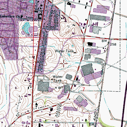 Topographic Map of North Mississippi Medical Center Behavioral Health Center, MS