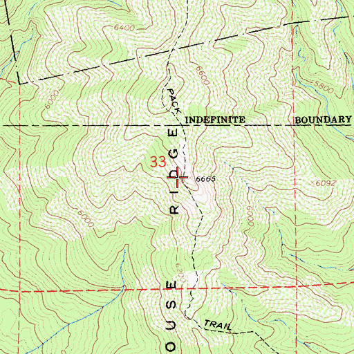 Topographic Map of Smokehouse Ridge, CA