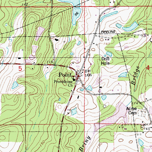Topographic Map of Point Wilhite Fire Department, LA