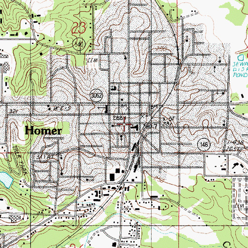 Topographic Map of Homer Volunteer Fire Department, LA