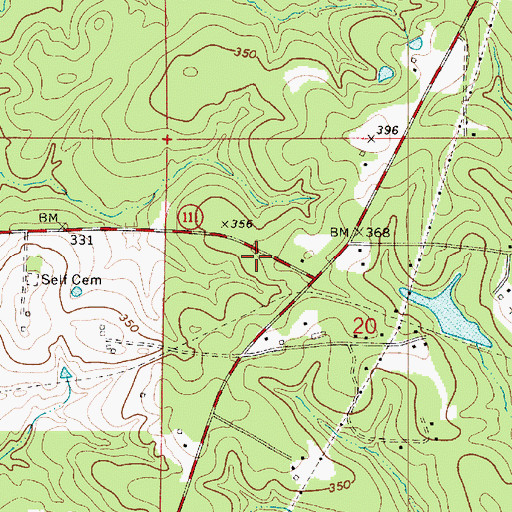 Topographic Map of Dry Fork Volunteer Fire Department, LA