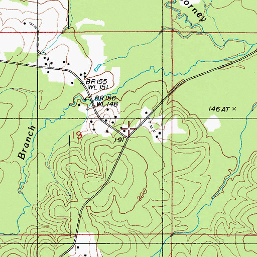 Topographic Map of Claiborne Parish Fire District 6 Baileytown Station, LA