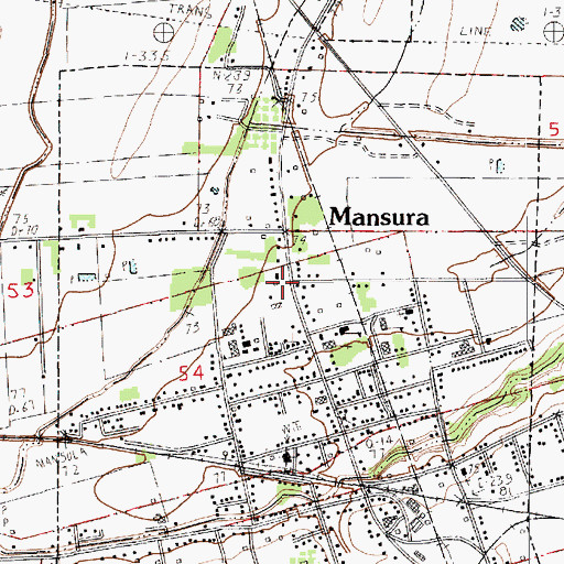 Topographic Map of Mansura Volunteer Fire Department, LA
