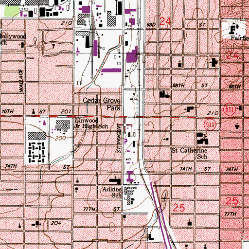 Topographic Map of Shreveport Fire Department Station 9, LA
