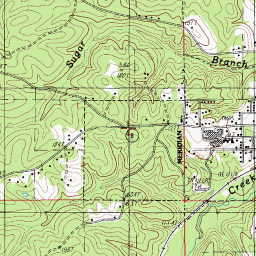 Topographic Map of Grant Parish District 5 Volunteer Fire Department, LA