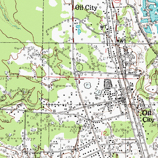 Topographic Map of Caddo Parish Fire District 7, LA