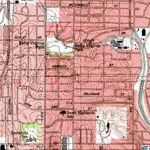 Topographic Map of Shreveport Fire Department Station 10, LA