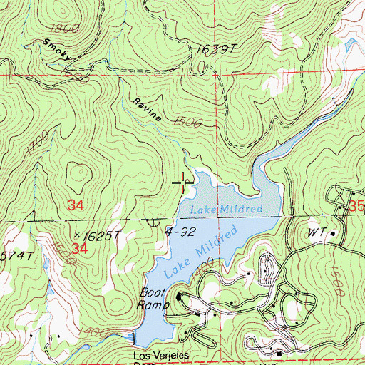 Topographic Map of Smoky Ravine, CA