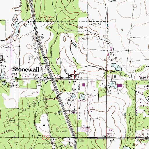 Topographic Map of De Soto Fire District 3, LA