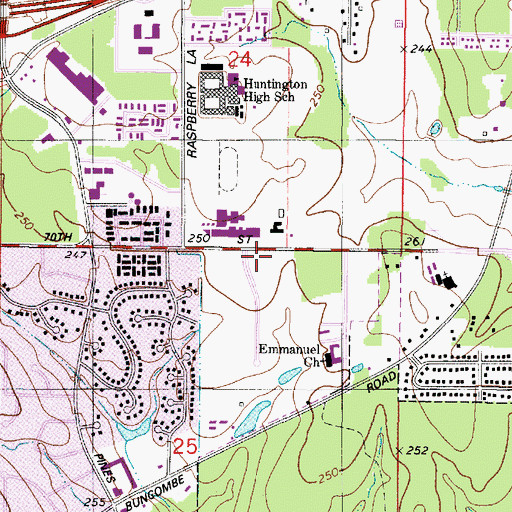 Topographic Map of Shreveport Fire Department Station 13, LA