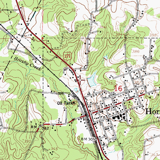Topographic Map of Hornbeck Volunteer Fire Department, LA