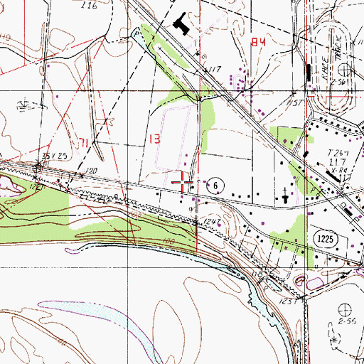 Topographic Map of Natchitoches Fire District 3 Clarence, LA