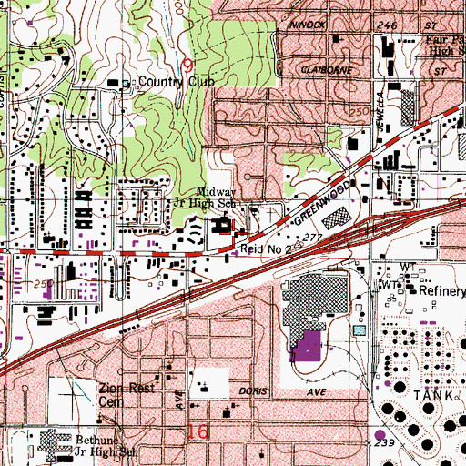 Topographic Map of Shreveport Fire Department Station 14, LA
