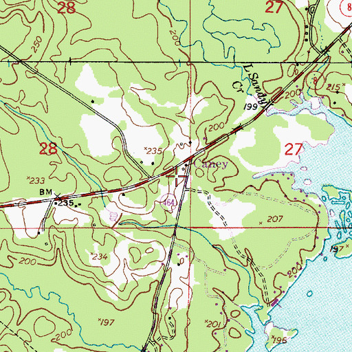 Topographic Map of Caney Volunteer Fire Department Station 17, LA