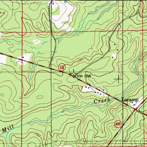 Topographic Map of Lacamp Volunteer Fire Department Station 15, LA
