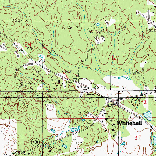 Topographic Map of White Hall Volunteer Fire Department, LA