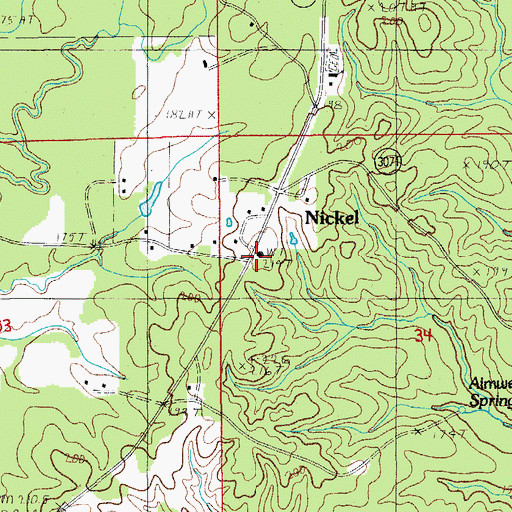 Topographic Map of Summerville - Rosefield Volunteer Fire Department, LA