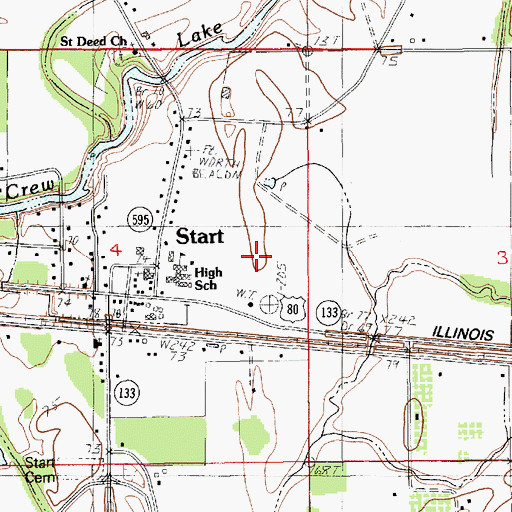 Topographic Map of Start - Girard Fire Protection District, LA