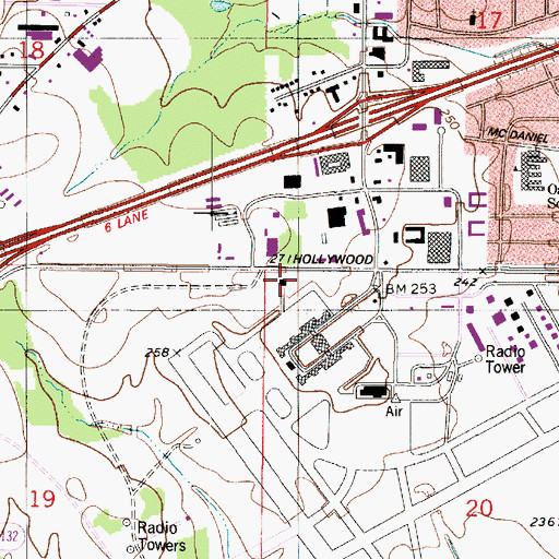 Topographic Map of Shreveport Fire Department Station 16, LA