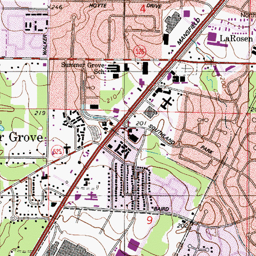 Topographic Map of Shreveport Fire Department Station 17, LA