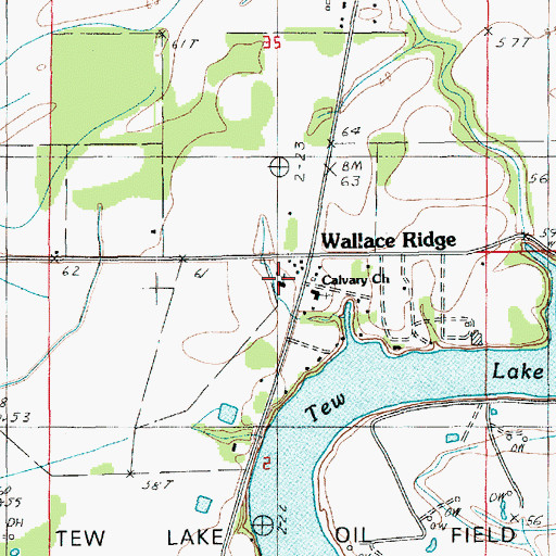 Topographic Map of Sandy Lake Volunteer Fire Department, LA