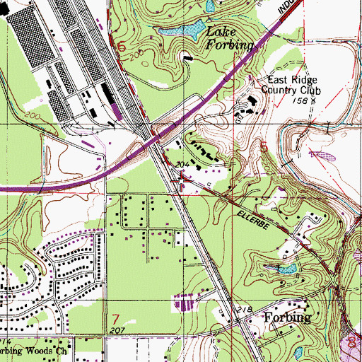 Topographic Map of Shreveport Fire Department Station 19, LA