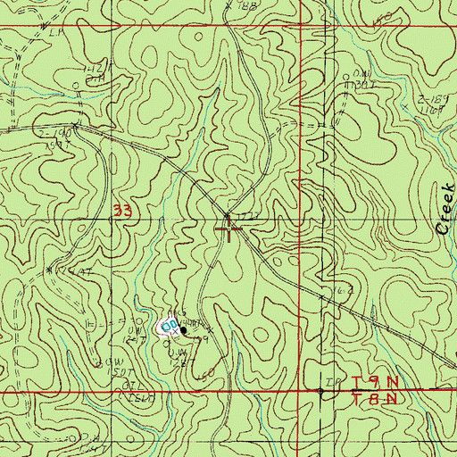 Topographic Map of Little Creek - Searcy Volunteer Fire Department, LA