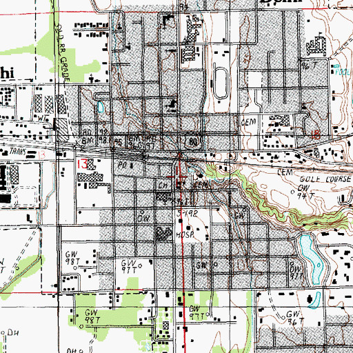 Topographic Map of Delhi Fire Department, LA