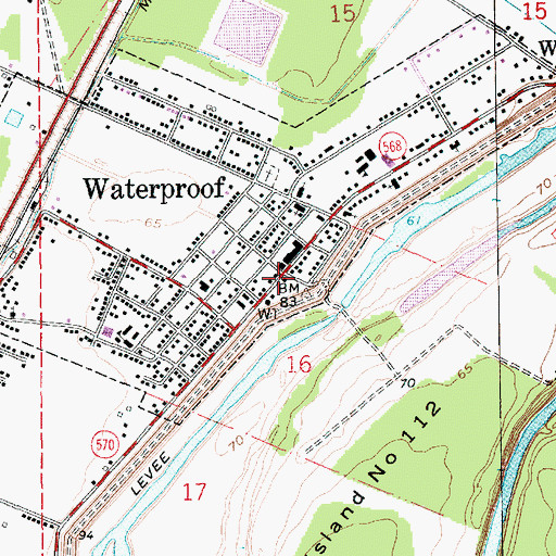 Topographic Map of Tensas Parish Fire District 1 Station 3, LA