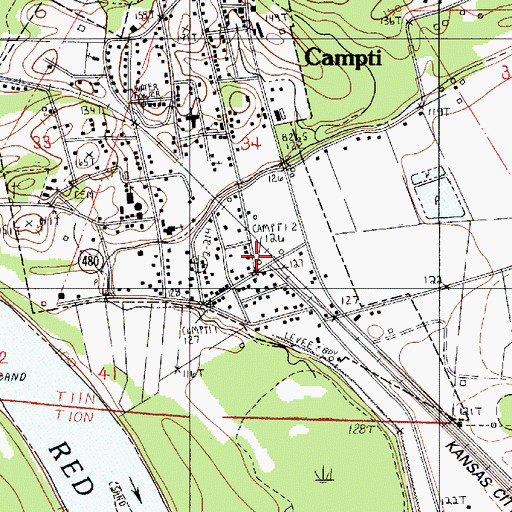 Topographic Map of Natchitoches Parish Fire Protection District 9, LA