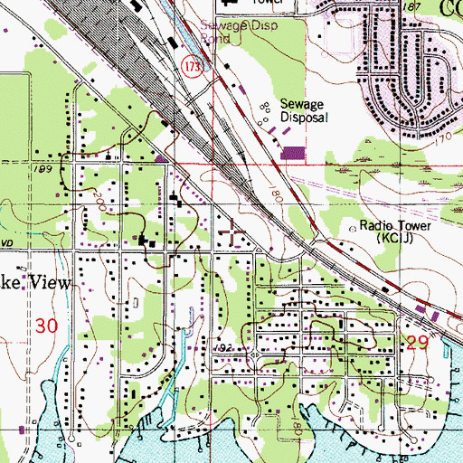 Topographic Map of Caddo Fire District 2, LA