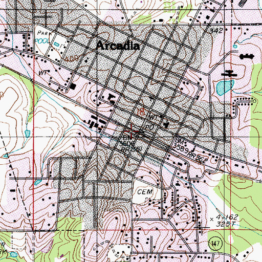 Topographic Map of North Bienville Fire Protection District Station 4, LA