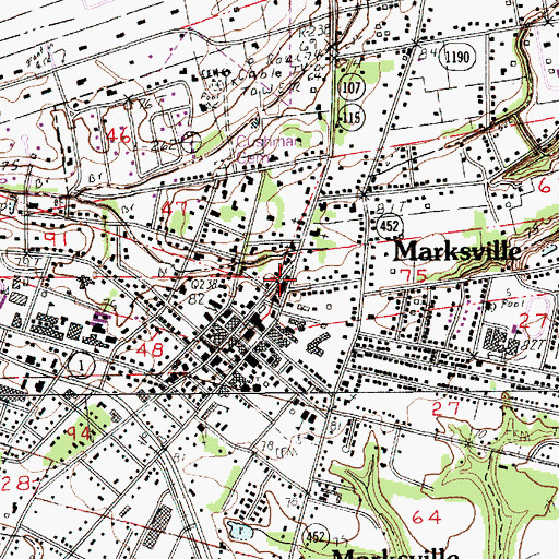 Topographic Map of Marksville Volunteer Fire Department, LA