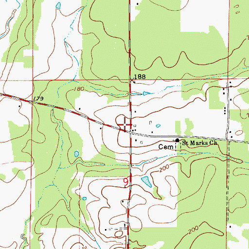 Topographic Map of Webster Parish Fire District 3 Doyline Fire Department, LA