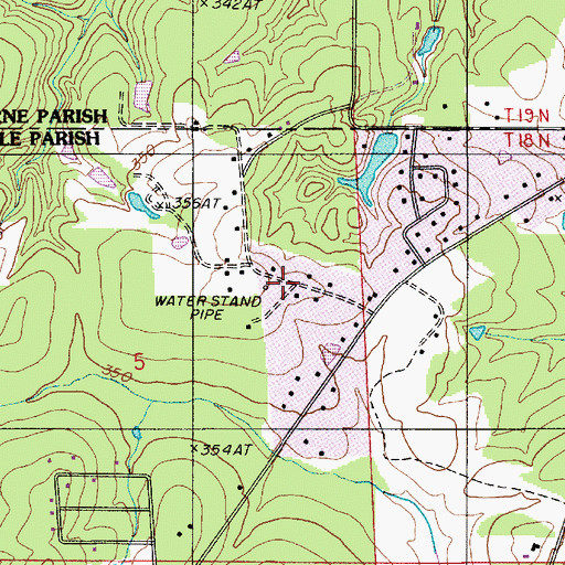 Topographic Map of North Bienville Fire Protection District Station 8, LA