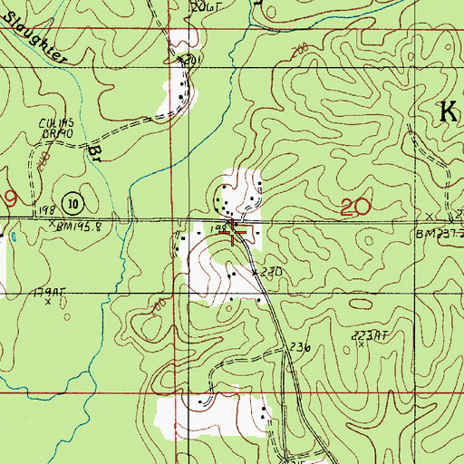 Topographic Map of Marlow Volunteer Fire Department, LA