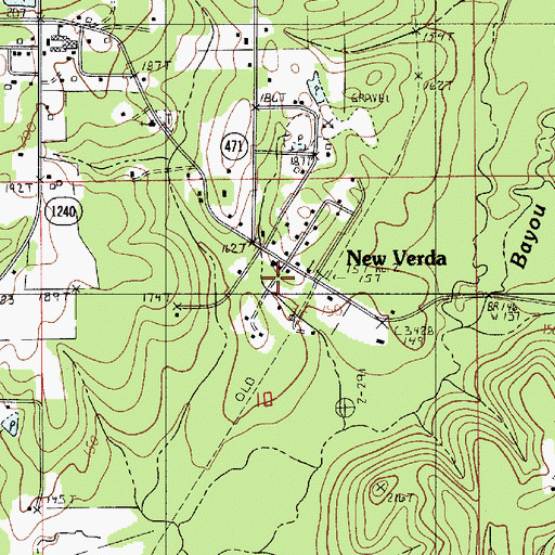 Topographic Map of Verda Volunteer Fire Department, LA