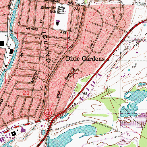Topographic Map of Caddo Parish Fire District 5 Station 2, LA
